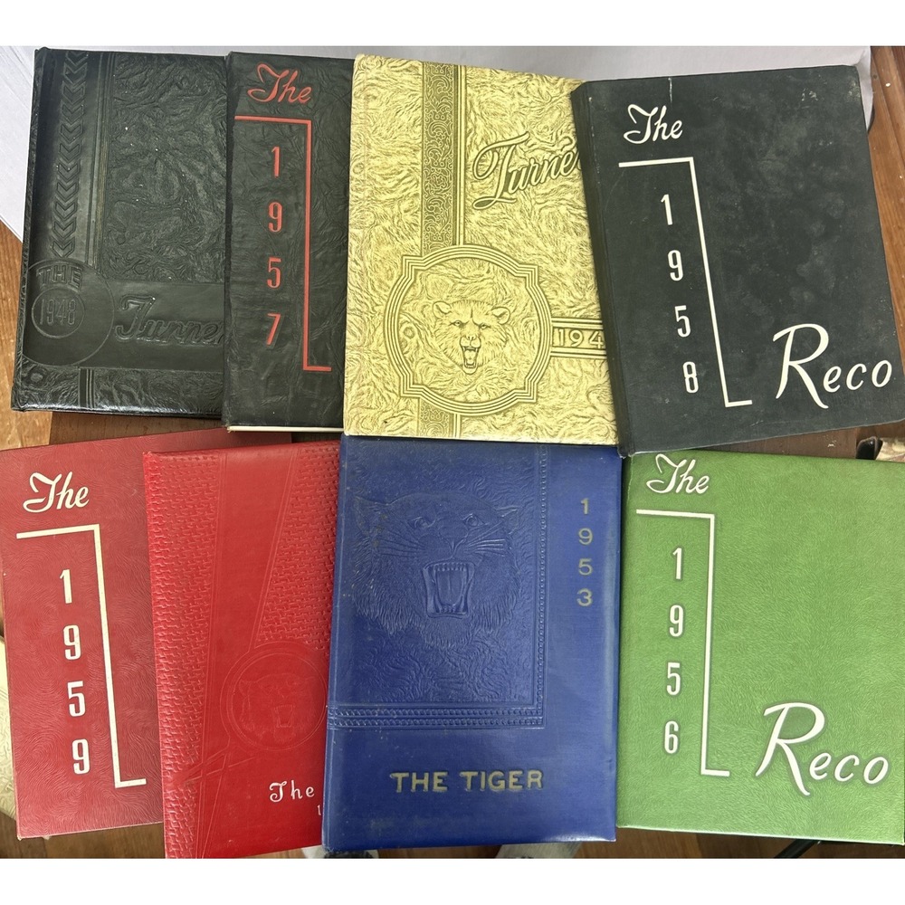 Vintage 1940s 1950s Kansas Missouri High School Yearbooks Turner Reco Tiger Lot